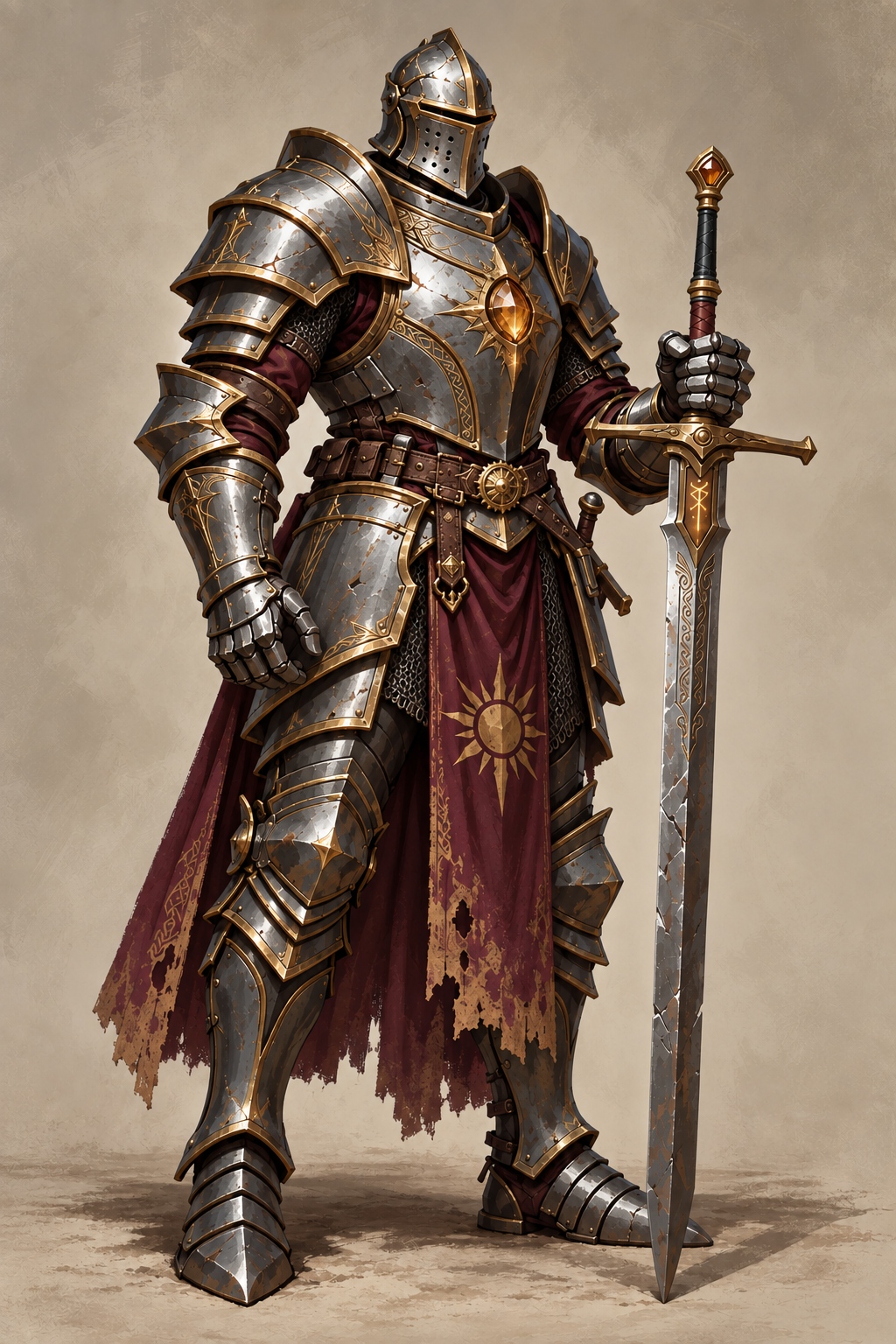 Full-body knight character concept